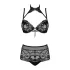 Obsessive Elizenes - Muster, transparentes BH-Set (schwarz)