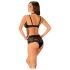 Obsessive Elizenes - Muster, transparentes BH-Set (schwarz) - L/XL