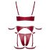 Cottelli Bondage - Glänzendes BH-Set & Handschellen (Rot)