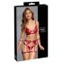 Cottelli Bondage - Glänzendes BH-Set & Handschellen (Rot)