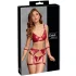 Cottelli Bondage - Glänzendes BH-Set & Handschellen (Rot) - XL