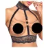 Abierta Fina - Offenes Kettendessous-Set (Schwarz) - L