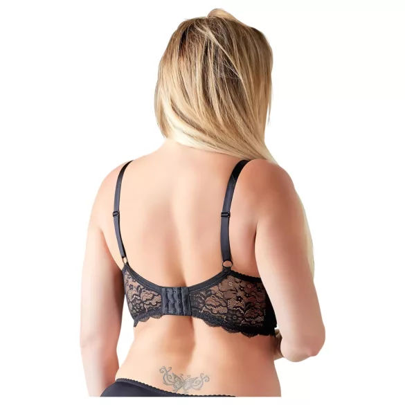 Cottelli Plus Size - Büstenheber mit Trägern und Ringen (schwarz) - 95E