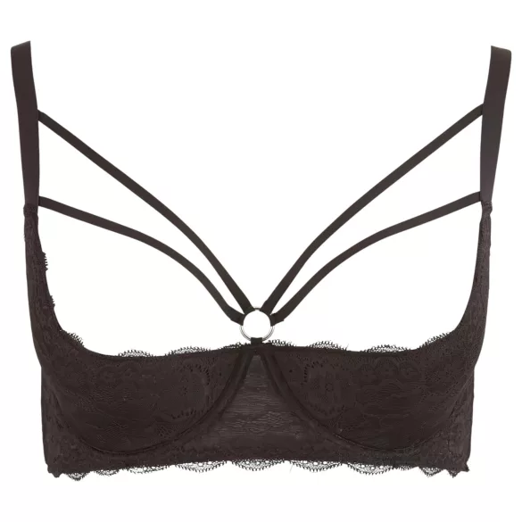 Cottelli Plus Size - Büstenheber mit Trägern und Ringen (schwarz) - 95E