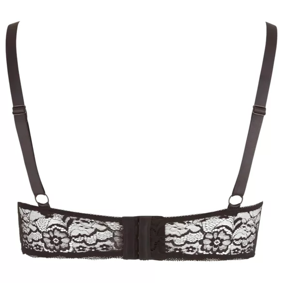 Cottelli Plus Size - Büstenheber mit Trägern und Ringen (schwarz) - 95E