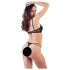 Cottelli - Riemen-BH mit Ring & String (schwarz) - 85B/L