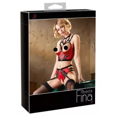 Abierta Fina - Hebe-BH-Set mit Ringen (rot)