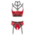 Abierta Fina - Hebe-BH-Set mit Ringen (rot) - 80B/M