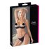 Cottelli - Glitzerndes Ketten-Satin-Lift-BH-Set (Schwarz) - 85B/L