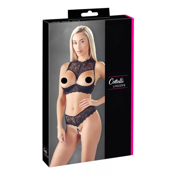 Cottelli - Offenes BH-Set (Schwarz) - 80B/M