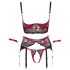 Cottelli Bondage - Mattes, Spitzen-BH-Set (Rot) - L
