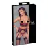 Cottelli Bondage - Mattes BH-Set mit Spitze (rot) - XL