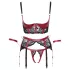 Cottelli Bondage - Mattes BH-Set mit Spitze (rot) - XL