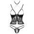 Abierta Fina - Offener String und Korsett (schwarz) - M