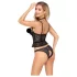 Abierta Fina - offener String und Korsett (schwarz) - L