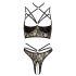 Abierta Fina - Offener BH und String (schwarz-gold) - M