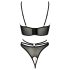 Abierta Fina - Offener BH und String (schwarz-gold) - M