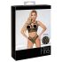 Abierta Fina - Offener BH und String (schwarz-gold) - M