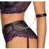 Cottelli Bondage - BH-Set und Handfesseln (schwarz-lila) - M