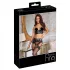 Abierta Fina - dreiteiliges Spitzen-Set mit Strapsen (schwarz) - 80B/M