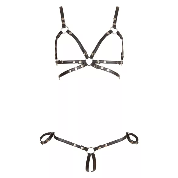 Cottelli Bondage - Glänzendes Körpergeschirr Bikini (schwarz) - M