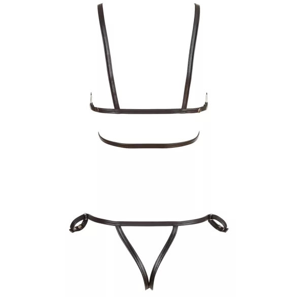 Cottelli Bondage - Glänzendes Körpergeschirr Bikini (schwarz) - M