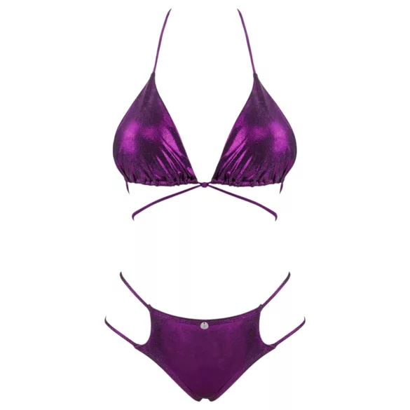 Obsessive Balitta - Glänzendes Neckholder-Bikini (Lila) - M