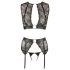 Cottelli Bondage - 4-teiliges Spitzen-Dessous-Set - M