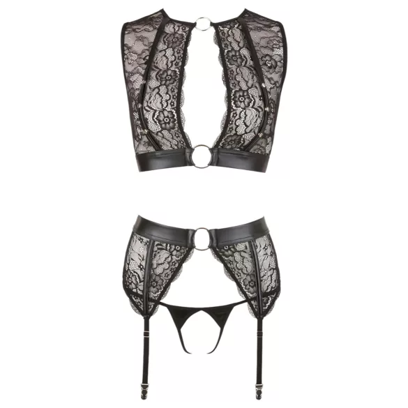 Cottelli Bondage - Spitzenwäsche-Set (4-teilig) - L