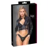 Cottelli - kurzes Kunstleder-Jäckchen und Tanga-Set (schwarz) - L