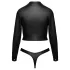 Cottelli - kurzes Kunstleder-Jäckchen und Tanga-Set (schwarz) - L