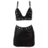 Cottelli - Kunstleder-Top und Minirock-Set (schwarz) - L