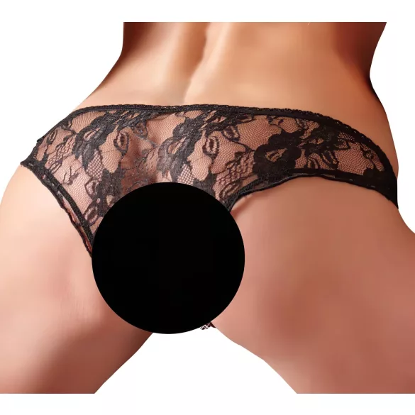 Cottelli - Offener Hüftslip (schwarz)