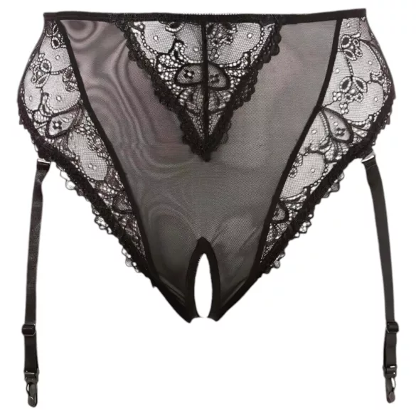 Cottelli Plus Size - Spitzenstrumpfhalter-String (schwarz)