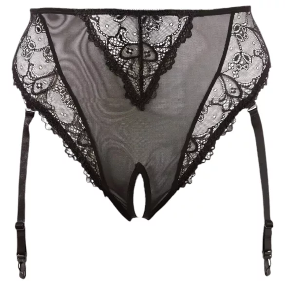 Cottelli Plus Size - Spitzenstrumpfhalter-String (schwarz)