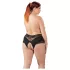 Cottelli Plus Size - Spitzenperlen offener Slip (schwarz) - XL