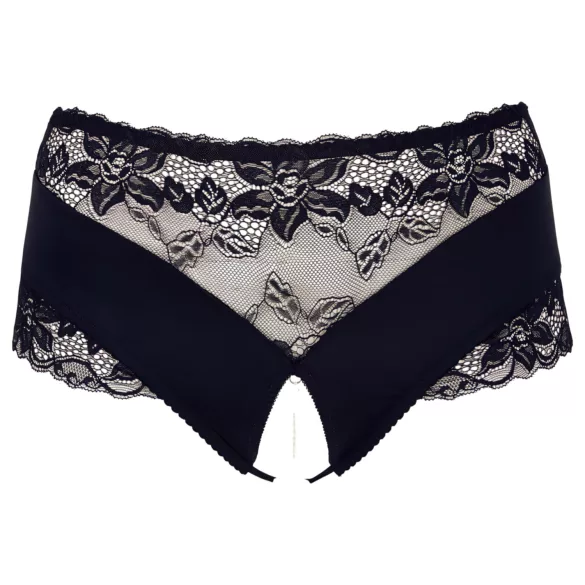 Cottelli Plus Size - Spitzenperlen offener Slip (schwarz) - XL