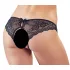 Cottelli - Spitzen-Slip mit Schleife und offenem Schritt (schwarz)