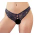 Cottelli - Spitzen-Slip mit Schleife und offenem Schritt (schwarz) - M