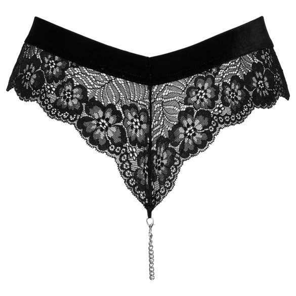Cottelli Party - Spitzenslip mit Kette (schwarz) - M