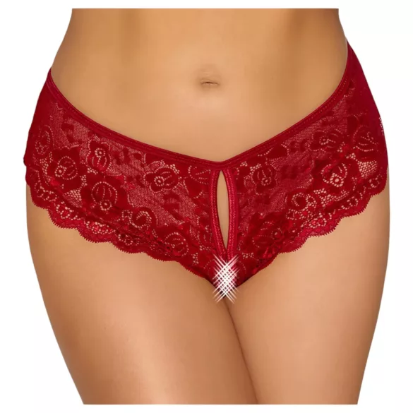 Cottelli - offener Spitzen-Slip (rot) - L