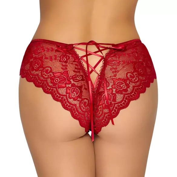 Cottelli - offener Spitzen-Slip (rot) - L
