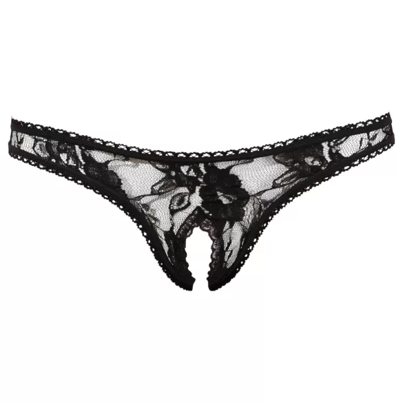 Cottelli - Schwarzer Spitzen-Sextanga - L
