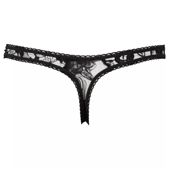 Cottelli - Schwarzer Spitzen-Sextanga - L