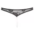 Cottelli - Perlenverzierte offene Spitzen-Tanga (schwarz) - L