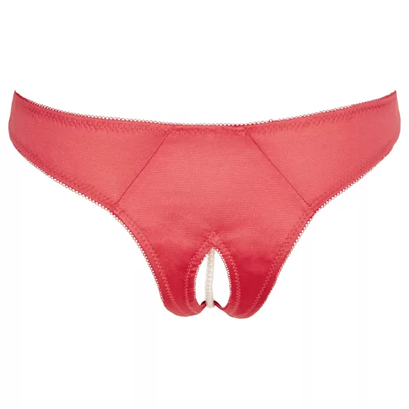 Cottelli - Perlen und offene Blumen-Damenhose (rot)