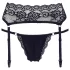 Cottelli - Spitze Strapsgürtel und String (schwarz) - XL