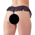 Cottelli - Offener, Perlenbesetzter Spitzentanga (Schwarz) - XL