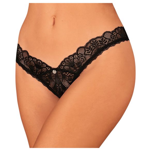 Obsessive Donna Dream - Spitze offener Tanga (schwarz) - XL/XXL