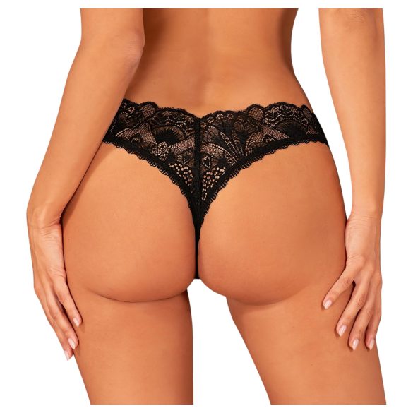 Obsessive Donna Dream - Spitze offener Tanga (schwarz) - XL/XXL